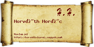 Horváth Horác névjegykártya