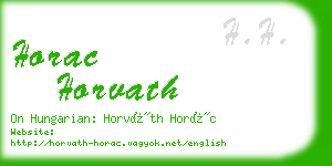 horac horvath business card